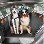 KATYGLORY Dog Hammock for Car - Dog seat Cover for Back Seat Extender for Dogs Luxury Hard Bottom Camping Bed Mattress for Travel Backseat Car SUV Truck (Black)