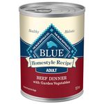 Blue Buffalo Homestyle Recipe Natural Adult Wet Dog Food, Beef 12.5 oz cans (Pack of 12)