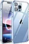 Amozo Ultra Hybrid Camera and Drop Protection Back Cover Case for iPhone 13 Pro Max (TPU + Polycarbonate | Crystal Transparent)