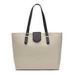 Miraggio Elsa Large Solid Tote Bag for Women | Office Bag for Women (Beige)