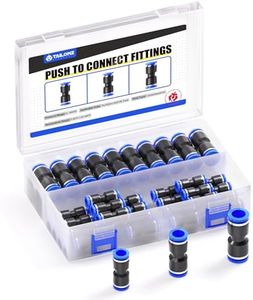 TAILONZ PNEUMATIC 30 pcs Straight Push Connectors Plastic Quick Release Connectors Air Line Fittings for 1/4 5/16 3/8 Tube (2 Way)