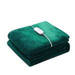 Wapaneus Heated Blanket Electric Blanket with 10 Heating Levels 12 Hours time Settings and Auto Shut Off, Flannel Fast-Heating Electric Blanket，72" x 84" Full Size,Vintage Green