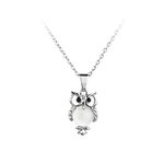 MiiFort Smart Owl Pendant Necklace Clear CZ April Birthstones Bird Animal Best Friend Wife Girlfriend Birthday Family Daughter Christmas