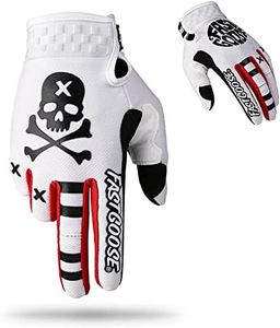 FASTGOOSE Dirt Bike Motorcycle Gloves Motocross Gloves Motorbike Riding Bike Gloves ATV MX MTB Off Road Racing Sports Cycling Glove (White, Large)