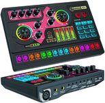 Podcast Equipment Bundle, X5 Audio Interface with Mixer & Vocal Effects, Sound Board Voice Changer, Studio All-in-one XLR DJ Mixer for Phone PC Live Streaming Recording Gaming (X5-Black)