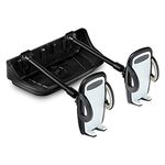 Titan Dash Mount Phone Holder for Jeep Wrangler with Two Clamp Holders for Phones. Three Rugged Multi-Purpose Tray Buckle Slots for Camera, GPS, and Mobile Devices. Fits JK Models 2011-2018