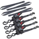 Ayaport Retractable Ratchet Straps 1in X 12ft(4PK)-1500lb Break Strength, Heavy Duty Ratchet Straps Self Retractable Tie Downs with Soft Loops for Motorcycle, Dirt Bike, Cargo, Truck Accessories