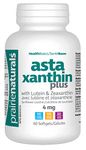 Prairie Naturals Astaxanthin Plus 4mg Astaxanthin, Lutein & Zeaxanthin Softgel helps to maintain eyesight, prevent cataracts and age-related macular degeneration, reduces the risk of developing cataracts, improves macular pigment optical density, protect the eyes , blue light and oxidative damage. 60 Softgels non-GMO, Gluten-Free