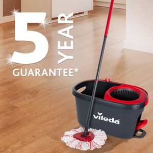 Vileda Turbo 3-in-1 Spin Mop and Bucket Set – Microfibre Head, Foot Pedal