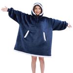 Angelhood Blanket Hoodie Wearable Blanket,Super Soft Warm Oversized Blanket Sweatshirt Flannel Sherpa Blanket with Giant Pocket for Kids for Teen Girls Boys Children