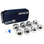 Big Game Hunters 8 Boules Set with Rust-Free Protection and Luxury Canvas Carry Bag – Durable 8 Petanque Set Polished and Engraved Official Size Bowls