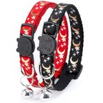Cat Collar with Bell, Cat Collars with Quick Release, Reflective, Adjustable, Suitable for All House Cats, Puppies, Cat Accessories (2 Pack)