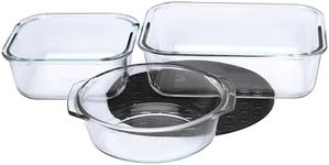 Pyrex Air Fryer Kit – Glass Baking Dishes 3pc Set + Silicone Grip Pad