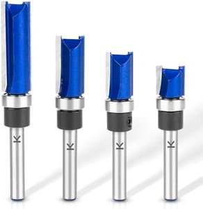 NICAVKIT 4Pcs Pattern Flush Trim Router Bits 1/4 Inch Shank, Bottom Bearing Carbide Flush Trim Cut Router bit Set,Cutting Diameter: 1/2", Cutting Length: 1/2", 3/4", 1", 1-1/2"