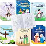 ANGOLIO 24PCS Christian Bible Coloring Book for Kids Easter Holiday Activities Coloring Books Bible Verse Drawing Supplies for Sunday School Classroom Rewards Goodies Bag