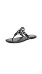 Tory Burch Womens Miller Leather Open Toe Casual, Black Ii, Size 9.5 US / 7.5 UK US