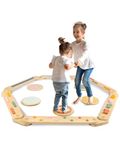 LOL-Fun Toddler Balance Beam for Kids 3-5 Montessori, Wooden Kids Balance Beam Stepping Stones, Balance Beam Toddler Obstacle Course for Kids 1-3