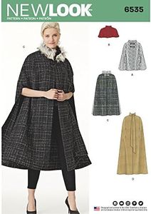 NEWLOOK Sewing Pattern D0730/6535 - Misses' Capes in Four Lengths, A (6-8-10-12-14-16-18-20-22-24)