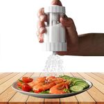 MEZON Salt Dispenser Salt and Pepper Shakers Pour Storage Case Transparent Convenient Seasoning Dispenser Push Type Salt Control Bottle Top Adjustable Sugar Salt Shaker