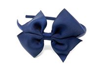 Navy Blue Side Bow Hairband Headband School Uniform