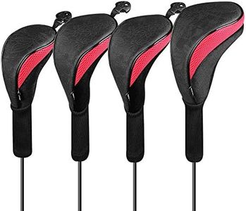 Golf Head Covers Woods Driver Fairway Hybrid 4 Sets 1 3 5 X Interchangeable Number Tag Fit All 461CC Clubs