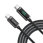 SOOPII 100 W USB C Cable, 2 m Nylon Braided USB C to USB C Cable, Fast Charging Cable Type C with LED Display for iPad Mini/Air/Pro, MacBook Pro, Samsung Galaxy S22/S10, Pixel, LG