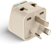 OREI Type I Plug Converter - Compatible with India, Australia, New Zealand, China - Ideal for Laptops, Camera Chargers - CE, RoHS Certified - Beige