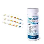 Pool Spa PH Test Strips,6 in 1 Pool Test Strips Chlorine Test Strips for Spa/Hot Tub/Swimming Pools for Testing PH/Total Chlorine/Free Chlorine/Total Alkalinity/Total Hardness/Easy to Read,Pack of 50