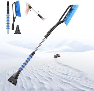 VOCAON 37'' Snow Brush and Ice Scraper for Car Windshield, Aluminum Extendable Snow Removal Tool for Car Window with Foam Grip for SUV Truck Auto Vehicle Winter Accessories - Blue