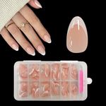 ZAHRVIA Almond French Press On Nails - 120Pcs French False Nails - Fake Nail White Tip False Nail Kit - Full Cover Stick on Nail Art Manicure Decorations