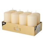 Papstar Pillar Candles Ø 50 X 100mm, Pack of 8