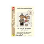 Mouseloft Mini Cross Stitch Card Kit - Bride and Groom, Occasions Collection