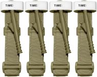 Military Emergency Tourniquets for Combat, Tourniquet Tactical Gear for Outdoor Emergency, Stop The Bleed Kit One-Handed Application for Medical, Camping, Outdoor, 4 Pack, Dark Green