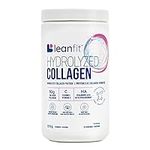 LEANFIT HYDROLYZED COLLAGEN™ Unflavoured – 10g Grass-Fed Bovine Collagen (Type I, III) + Vitamin C + Hyaluronic Acid Per Serving, 25 Servings, 253g Tub for healthy skin, hair, bones, joints & immunity