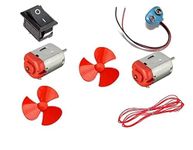 S P DC Motor Combo pack with 2 DC Motor,2 Fan,1 Battery with Snapper, Rockerswitch, Connection wires