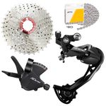 Shimano Alivio Groupset for Mountain/Road Bike with Alivio Rear Derailleur M3100 9Sp, Right Hand Shifter, 9sp 11-36T ZTTO Silver Cassette, Z10 Bike Chain