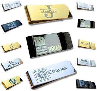 Personalized Money Clip Initials Custom Engraved Money Clip Husband Groomsmen Son Anniversary Father's Day Wedding Gift Initials Custom Wallet Money Wallet Men's Gift Monogram Georgetown Money Clip