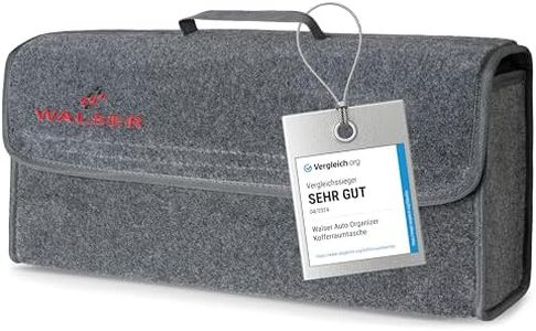 Walser Auto Organizer Toolbag Größe L, Kofferraum Organizer Gadget, Aufbewahrungsbox Organizer, Auto Kofferraum Organizer, Tasche Organizer Zubehör 50x16x21 cm grau