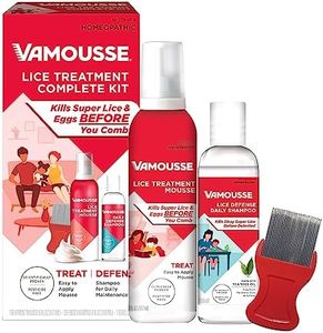 Vamousse Lice Emergency Kit, Includes Lice Treatment Mousse (6 Oz), Daily Lice Shampoo (4 Oz) & Steel Lice Comb for Kids & Adults, Ideal for Daily Use