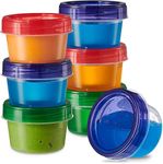 Elegant Disposables Baby Food Storage Containers 4 oz Food Storage Jars with Color Twist Lids Plastic Freezer Storage Pack of 24