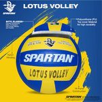 Spartan Louts Volleyball,18 Panel, Pu Pasted, for Youth, Adult Size 4, Durable, (Yellow and Blue) Lightweight, Waterproof, Butyl Bladder, Official Size and Weight, Nylon Winding Approved by VFI