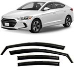 CLIM ART in-Channel Incredibly Durable Rain Guards for Hyundai Elantra 2017-2020 Sedan, Original Window Deflectors, Vent Window Visors, Vent Deflector, 4 pcs. - 617241