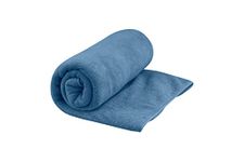 Sea to Summit - Tek Microfibre Towel L - Bath Towel - Soft Terrycloth Feel - Super Absorbent & Quick Dry - Hang Loop & Case - For Camping, Boating & Gym - 60 x 120 cm - Moonlight Blue - 285g
