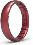 Enso Rings Thin Elements Silicone Ring – Stackable Wedding Engagement Band – 4.3mm Wide, 1.75mm Thick (Ruby-Colored, 3)