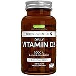 Pure & Essential Daily Vitamin D3 2000iu, 1-Year Supply, Cholecalciferol, Vegetarian, 365 Small Tablets