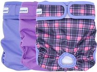 PETSWEARE Female Dog Diaper - Reusable and Washable - Soft & Comfortable - A Set of 3 PCS (Purple, Lilac, Scottish, XX-Large)