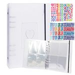 Photocard Kpop Binder A5 Photo Card Holder Book Clear Large Photo Album 6 Rings Scrapbook Card Protectors Sleeve Pages with 9 Pcs Stickers 160 Pockets