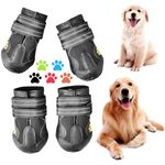 CovertSafe& Dog Boots for Dogs Non-Slip, Waterproof Dog Booties for Outdoor, Dog Shoes for Medium to Large Dogs 4Pcs with Rugged Sole Black