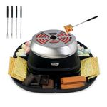 Electric S'mores Maker Tabletop Indoor Smores Kit, Flameless Electric Marshmallow Roaster, with 4 Marshmallow Roasting Sticks and 4 Trays Movie Night Supplies