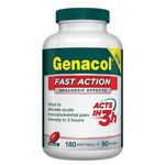 Genacol Fast Action Joint & Muscle Pain Relief | For Fast Back Pain & Muscle Pain Relief | Antioxidant Formula with Curcumin, Boswellia & Black Sesame Oil | All-Natural, Non-Addictive | 180 Softgels